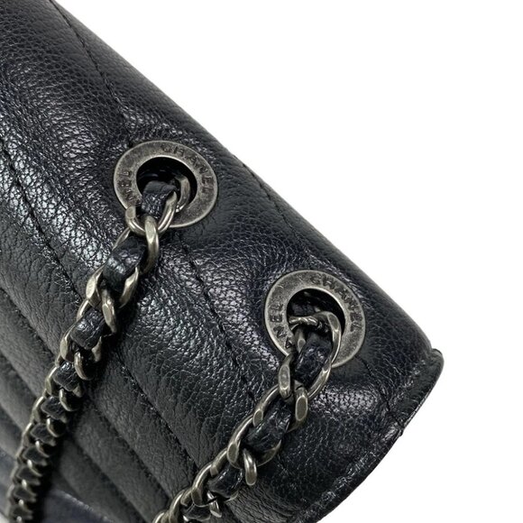 CHANEL V-Stitching (Chevron)/2.55/Gabriel Flap - Black Dark Navy - Picture 12 of 16
